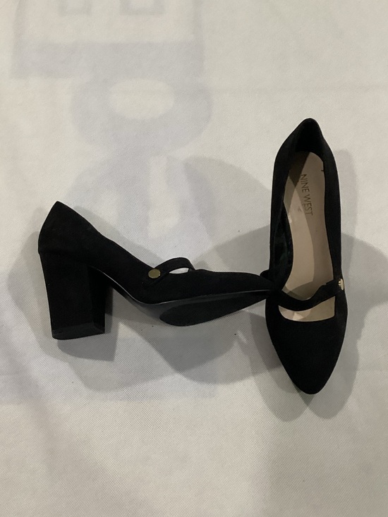 Nine West Shoes - Nine West Black Suede Mary Jane Block Heels